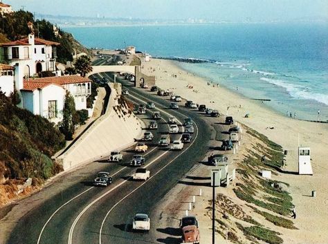 Coast Highway,Castellammare,California. Vintage California Photography, Ventura Highway, Malibu California, Pacific Coast Highway, Pacific Palisades, Vintage California, California Photography, City Of Angels, California Dreamin'