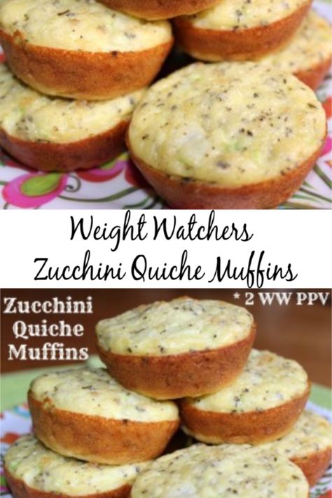 Not only are these Weight Watchers friendly but they're delicious mini quiches that your family will request for breakfast more often! And for the non-zucchini lovers, you really can't even taste the zucchini but you get the nutritional value. #zucchinimuffins #weightwatchersmuffins #quichemuffins #quiche #weightwatchersrecipe Zuccinni Recipe Muffins, Ww Zucchini Muffins, Bisquick Zucchini Cheddar Muffins, Zucchini Savoury Muffins, Weight Watchers Zucchini, Simply Recipes Zucchini Muffins, Recipe Using Zucchini, Weight Watchers Muffins, Quiche Muffins