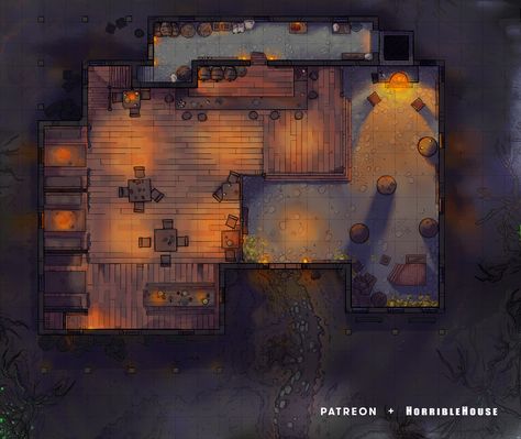 Tavern Battlemap, Greek Dnd, Grim Hollow, Mega Dungeon, Dnd Locations, Fantasy City Map, Dnd World Map, Tabletop Rpg Maps, Fantasy Maps