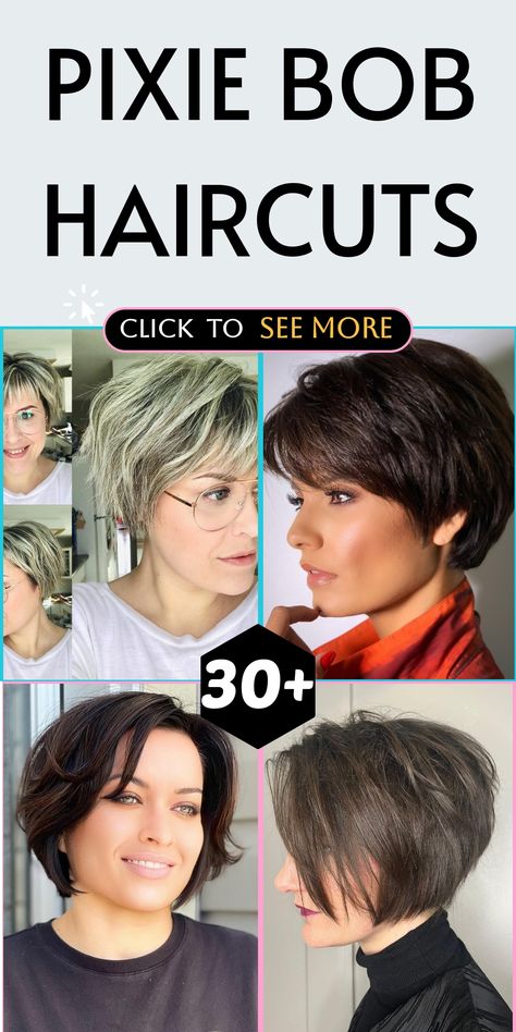 Discover the perfect fusion of sassiness and versatility with Pixie Bob Haircuts! Whether you prefer a sleek, polished look or a tousled, textured vibe, our haircut ideas are sure to highlight your features and infuse a hint of whimsical charm into your style. Stand out from the crowd with this chic yet playful hairstyle that radiates confidence and individuality. Explore the enchanting world of Pixie Bob Haircuts today! Textured Pixie Bob, Pixie Bob Haircut Layered, Growing A Pixie Into A Bob, Very Short Bob Hairstyles, Very Short Bangs, Bixie Haircut, Very Short Bob, Inverted Bob Short, Bob Pixie Cut