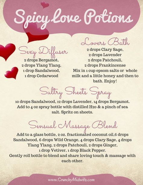 Essential Oil Aphrodisiac, Spice Up Your Love Life, Essential Oil Perfumes Recipes, Essential Oil Combinations, Crunchy Moms, Perfume Recipes, Essential Oil Diffuser Blends Recipes, Essential Oils Guide, Essential Oils Herbs