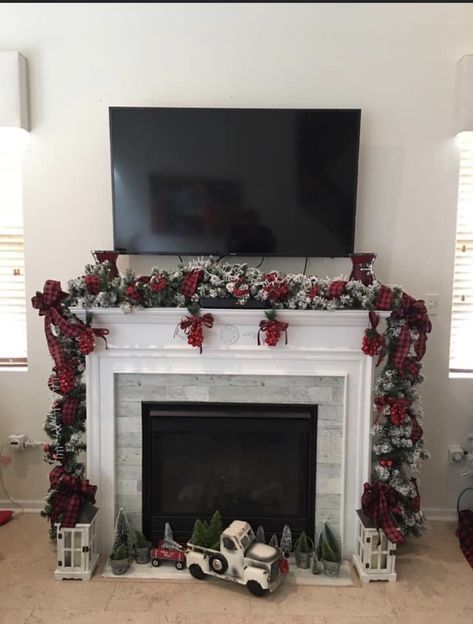 Under Tv Christmas Decor, Tv Christmas Decor, Tv Christmas, Under Tv, Christmas Decor, Fireplace, Christmas Decorations, Tv, Christmas