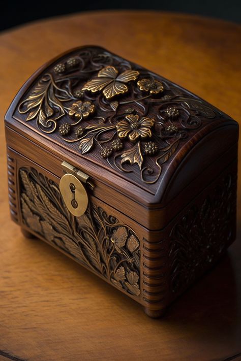 Wood Box Carving, Jwellary Boxes Wooden, Intricate Woodwork, Wood Jewelry Diy, Antique Wooden Boxes, Old Wooden Boxes, Beautiful Wooden Boxes, Fancy Boxes, Diy Abstract Canvas Art