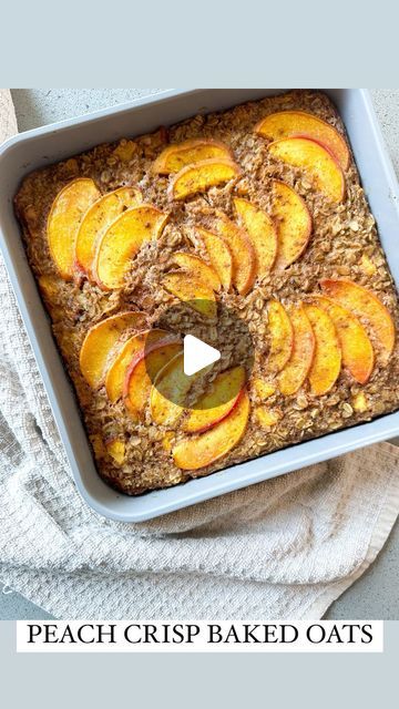 Jenn Lueke on Instagram: "reheat these baked oats in the airfryer, top with a mix of greek yogurt, honey, & cinnamon, and you have a delish and satisfying breakfast you can prep ahead!! 🍑✨🫡

peaches have been so good lately, so it’s the perfect time to make it 💕 recipe is below & on my site 

2 eggs, beaten (can sub 1/4 cup applesauce)
2 cups unsweetened nut milk
3 tbsp maple syrup
2 tbsp ghee or butter, melted
1 tsp vanilla extract
2 cups gluten-free rolled oats
1 tsp baking powder
2 tsp cinnamon
1/4 tsp kosher salt
1.5 cups chopped peaches (2 ripe peaches, pitted)

for serving (each):
2/3 cup greek yogurt
1/2 tsp cinnamon
1 tbsp maple syrup or honey
1 ripe peach, pitted and thinly sliced

Preheat oven to 375 degrees and line an 8x8 or 9x9 baking dish with parchment paper.

Add the bea Mediterranean Breakfasts, Jenn Lueke, Greek Yogurt Honey, Brunch Bites, Sliced Peaches, Yogurt Honey, Rubber Spatula, Mediterranean Breakfast, Honey Cinnamon