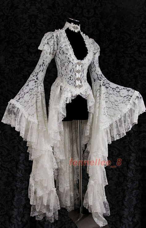 Victorian Ball Gowns, Victorian Ball, White Goth, Medieval Woman, Victorian Costume, Flare Sleeve Dress, Victorian Women, Fashion Inspiration Design, Goth Outfits