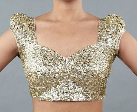 Top 10 Sequin Blouse Designs for Saree with Price - Wedlockindia.com Sequin Saree Blouse Designs, Sequin Blouse Designs, Golden Blouse Designs, Sequin Saree Blouse, Gold Sequin Blouse, Golden Blouse, Sari Blouses, Sequin Saree, Saree Blouse Neck Designs