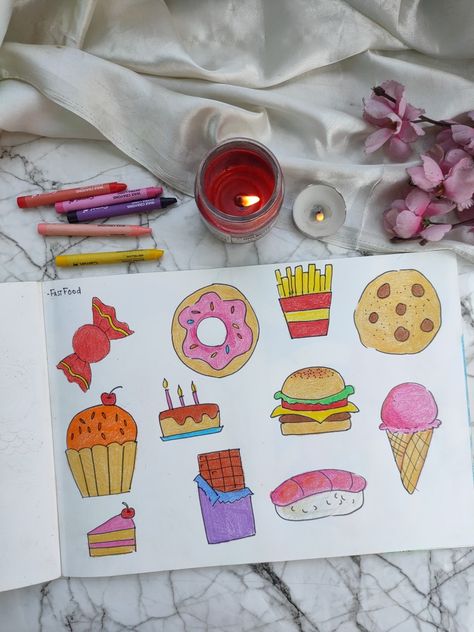 easy drawings for kids with wax crayon. Easy Drawing With Crayons, Crayon Drawing Ideas Easy, Crayons Drawing Ideas, Wax Crayons Drawing Ideas, Wax Crayon Drawing, Crayon Drawing Ideas, Drawing Ideas Easy Cute, Crayon Doodles, Wax Crayon Art