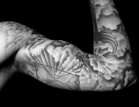 #cloud #tattoo #tattoos #ideas #designs #men #formen #menstattooideas Cloud Tattoos, Inner Elbow Tattoos, Natur Tattoo Arm, Cloud Tattoo Sleeve, Cloud Tattoo Design, Mangas Tattoo, Tattoo Sleeve Filler, Sky Tattoos, Tattoo Shading