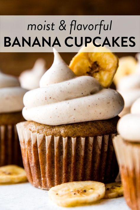 Cupcakes Cinnamon, Cinnamon Frosting, Weight Watcher Desserts, Fun Cupcake Recipes, Cinnamon Cream Cheese, Banana Cupcakes, Sally's Baking, Low Carb Dessert, Salty Cake