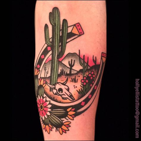 Thank you Candice! @idlehandsf #idlehandsf #horseshoetattoo #cactustattoo #desert Desert Tattoo, Horse Shoe Tattoo, Cowgirl Tattoos, Cowboy Tattoos, Vintage Tattoo Design, Cactus Tattoo, Western Tattoos, Traditional Tattoo Sleeve, Theme Tattoo