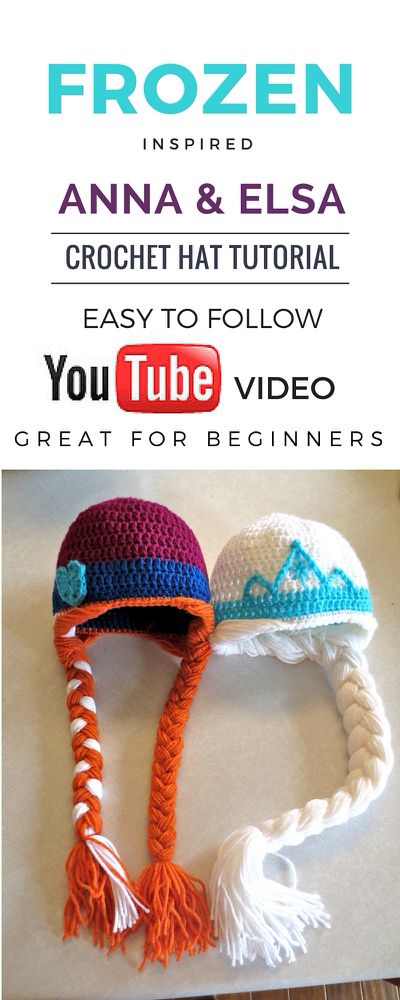 Elsa Crochet, Frozen Hat, Crochet Hat Tutorial, Crochet Kids Hats, Crocheted Hats, Hat Tutorial, Crochet Hat Free, Bonnet Crochet, Easy Crochet Projects