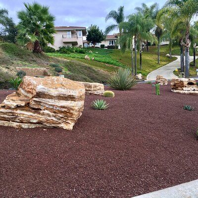 Brown Landscape, Fire Pit Essentials, Crushed Granite, Flagstone Path, Decomposed Granite, Landscape Rock, Wood Mulch, Yard Care, Landscaping Tips