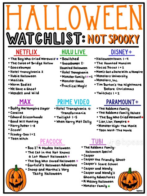 Hocus Pocus Treats, Disney Halloween Movies, Scary Movie List, Anna Wilson, Halloween Things To Do, Halloween Movies To Watch, Halloween Movies List, Scary Movie Night, Halloween Sleepover