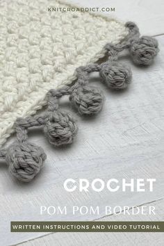 Crochet Edging Patterns Free, Crochet Pom Pom, Crochet Blanket Border, Crochet Blanket Edging, Háčkované Lemy, Crochet Edges, Border Patterns, Crochet Border Patterns, Crochet Border