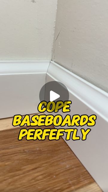 Cody Romer | Home Renovation + Tools + Tips on Instagram: "The only way to cut an inside corner for baseboard. 

Agree or disagree? 

#diy #construction #remodeling #diyproject #carpentry" Baseboards For Rounded Corners, How To Cut Baseboard Corners, Base Board Corner Protectors, How To Fix Chipped Baseboards, What Can I Do Yo Inprove My Builder Grade Baseboards, Diy Construction, Baseboard Trim, Corner Moulding, Base Trim