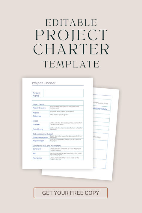 Streamline project initiation with our customizable Project Charter Template. This editable Microsoft Word document helps define scope, objectives, and stakeholders. Ideal for project managers and team leaders across industries. Download now to kickstart your projects efficiently. Team Charter, Project Initiation, Project Management Dashboard, Business Strategy Management, Project Charter, Microsoft Word Document, Project Management Templates, Grant Writing, Word Document