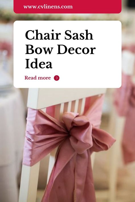 Chair decor made easy and elegant! Learn the art of our Easy Double Wrap Chair Sash Bow Decor Idea in our latest blog. Elevate your event with this chic and versatile DIY solution that adds a touch of glamour to your seating. event decor event decorating ideas party aesthetic party decorations party ideas party decor Chair Bows Wedding Diy, Chair Sash Ideas Wedding Diy, Chair Sash Ideas Wedding, Chair Sash Ideas, Diy Chair Sashes, Event Decorating Ideas, Decorating Ideas Party, Recruitment Decorations, Sash Ideas