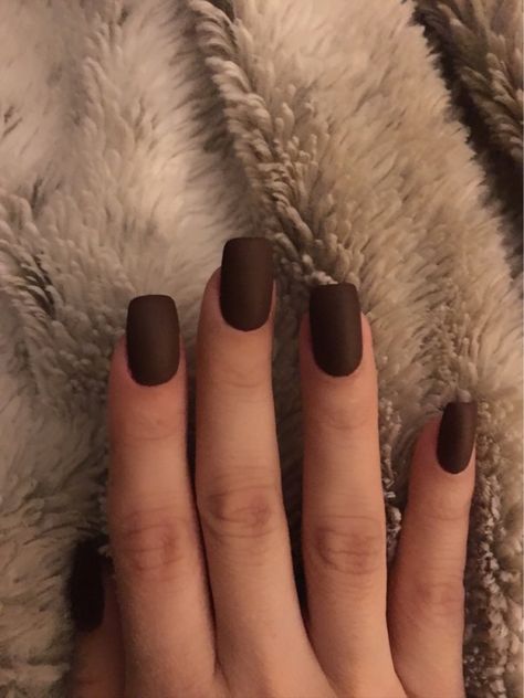 Matte Chocolate Nails, Matte Dark Brown Nails, Matte Fingernails, Dark Brown Matte Nails, Simple Matte Nails Short, Dark Nails Short, Dark Matte Nails, Brown Matte Nails, Espresso Nails