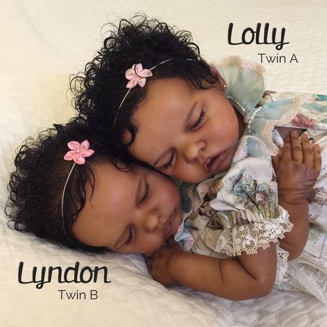 Twin A & Twin B prototype sculpts by Bonnie Brown and reborned by Kate Charles Reborn Baby Dolls Twins, African American Baby Dolls, Life Like Baby Dolls, American Baby Doll, Bb Reborn, Real Life Baby Dolls, Black Baby Dolls, Disney Animators, Reborn Toddler Dolls