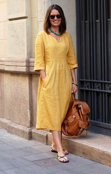 Linen Style Fashion, Women Dresses Casual Summer, Simple Frocks, Sukienki Plus Size, Simple Kurta Designs, Designer Kurti Patterns, Linen Fashion, Maxi Dress Cotton, Designs For Dresses