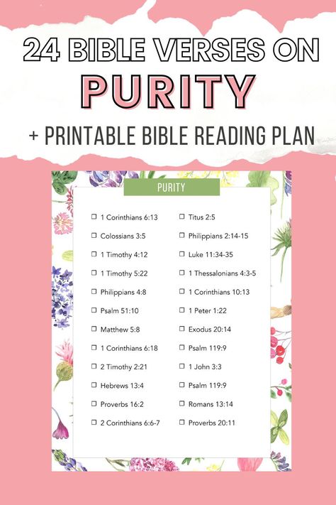 Purity Quotes, Bible Verses Scriptures, Bible Verse List, Worship Quotes, Comforting Bible Verses, Bible Study Plans, Bible Challenge, Christian Verses, Womens Bible Study