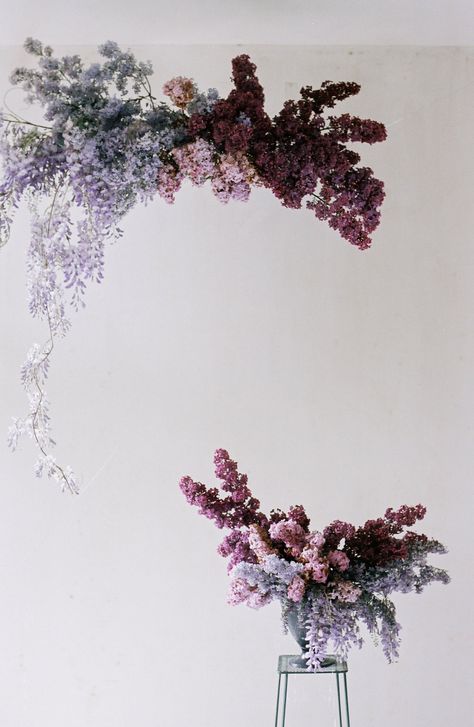 Autumn Floral Installation, Purple Flower Installation, Unique Floral Installations, Floral Cloud Installation, Cloud Installation, Floral Cloud, Ruangan Studio, Flower Cloud, Cloud Foam