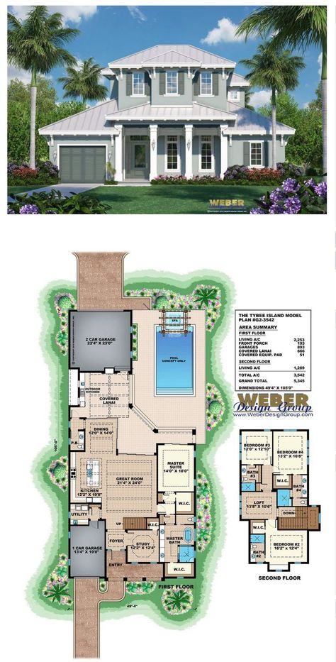 Simple Beach House Plans, Caribbean House Plans, Island House Plans, Caribbean House, Jamaica House, Beach House Flooring, Florida Cottage, Beach House Plan, Florida House Plans