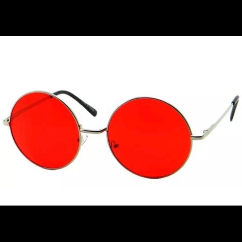 Red Ocean Lens Sunglasses Circle Round Unisex Glasses Uv 400 Protection Brand New Unused Good Condition Uv400 Protection Spring Hinge Fast Shipping Ship From Usa Medium Size Lens Width: 55mm Lens Height: 55mm Nose Bridge: 19mm Red Circle Glasses, Red Round Sunglasses, Selfsona Ideas, Red Tinted Glasses, Fusion Clothes, Mothman Design, Pinterest Manifestation, Sunglasses Circle, Bass Playing