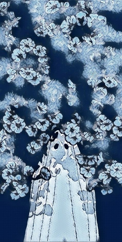 Winter Ghost Wallpaper, Blue Ghost Wallpaper, Blue Ghost Aesthetic, Blue Goth Aesthetic, Blue Flowers Background, Spooky Wallpaper, Ghost Wallpaper, Blue Ghost, Dark Blue Flowers