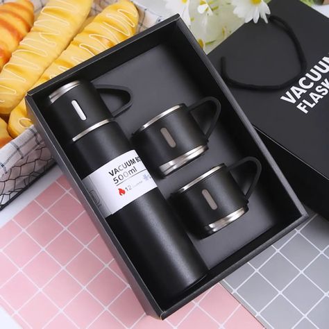 500ML Stainless Steel Vacuum Flask Gift Set Office Business Style Thermos Bottle Outdoor Hot Water Thermal Insulation Couple Cup Go Checkout at; https://mzgadgetory.shop/products/a-cup-of-multi-cover-gift-box-set-high-end-business-vehicle-tea-cup #multicovercups #covergift #giftset #endbusinessvehicle #Teacup #teabottels #Bottleoutdoorhotwater #couplecup #MZGADGETORY Flask Gift, Thermal Cup, Business Style, Thermos Bottle, Vacuum Flask, Office Business, Shop Products, Thermal Insulation, Box Set