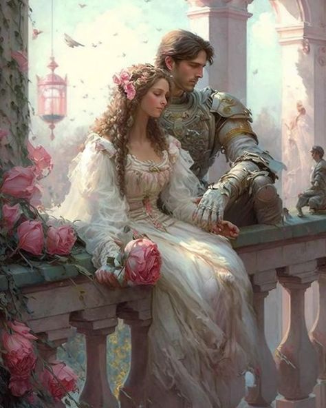 Romance Arte, Courtly Love, Romance Covers Art, Romance Covers, Romantic Paintings, Rennaissance Art, Fantasy Couples, Romantic Fantasy, Romance Art