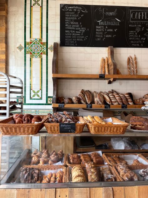 French Bakeries Aesthetic, French Boulangerie Interior, Bakery Estetic, Farm Bakery Ideas, Neutral Bakery Aesthetic, Paris Bakery Shop, French Bakery Aesthetic Kitchen, Pastry Bakery Aesthetic, Own Bakery Aesthetic