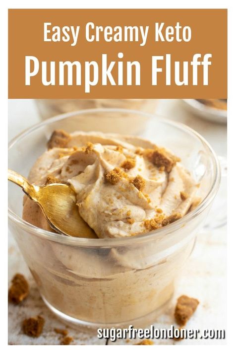 This low carb keto pumpkin mousse is dreamy-creamy and incredibly easy to make. It tastes just like a pumpkin cheesecake that's served in a bowl. Only 5 minutes prep! #ketopumpkinmousse #pumpkinmousse #ketomousse #lowcarbpumpkinmousse #lowcarbmousse #ketopumpkin Keto Pumpkin Fluff, Keto Pumpkin Mousse, Pumpkin Fluff, Pumpkin Mousse, Fluff Recipe, Postre Keto, Keto Pumpkin, Low Carb Low Sugar, Low Carb Sweets