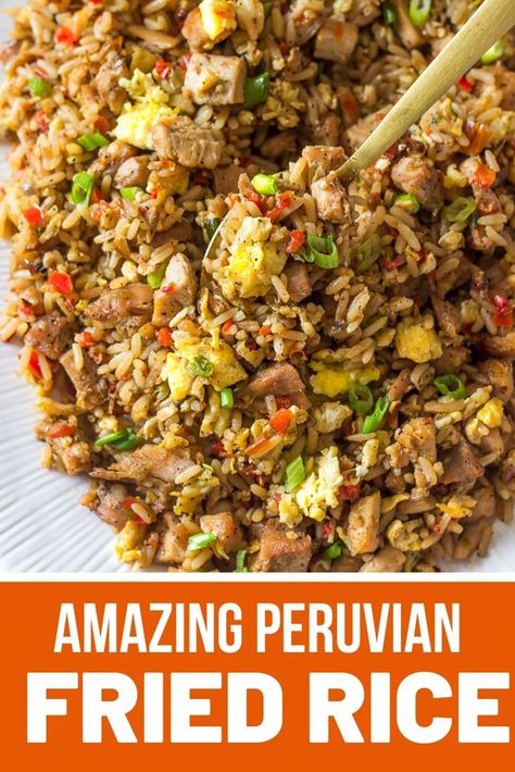 Peruvian Fried Rice, Peruvian Sides, Chaufa Rice, Peruvian Rice, Chinese Fried Rice, Peruvian Dishes, Peruvian Cuisine, Rice Mix, Sweet Peppers