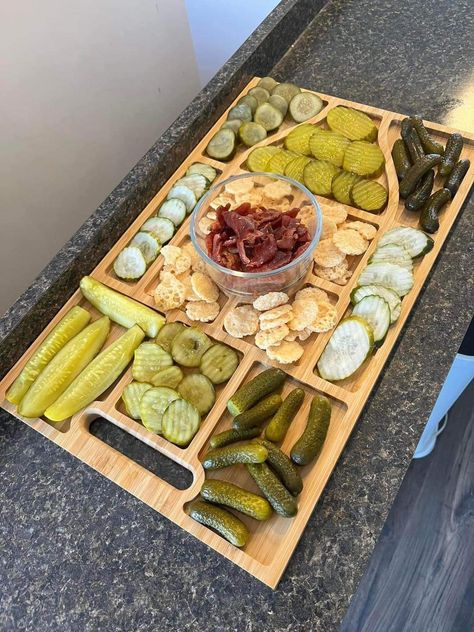 Pickle Charcuterie Board, Pickle Charcuterie, Charcuterie Board Night, Pickle Platter, Pickle Board, Pickle Party, Themed Nights, Charcuterie Party, Board Night