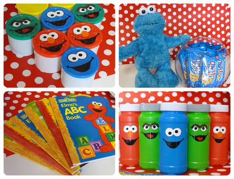 Sesame Street Birthday Party Dollar Tree Sesame Street Birthday, Cricut Tags, Tree Favors, Playdough Party, Seaseme Street, Chocolate Covered Pretzel, Cookie Monster Birthday, Elmo And Cookie Monster, Elmo Birthday Party