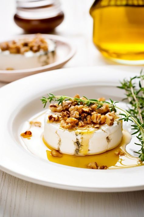 Menorcan Baked Goat Cheese... - Flavorful Kitchen Adventures Mediterranean Goat Cheese Recipes, Goat Cheese With Honey, Cheese With Honey, Goat Cheese And Honey, Goat Cheese Honey, Mediterranean Recipe, Goat Cheese Appetizer, Baked Goat Cheese, Chocolate Ideas