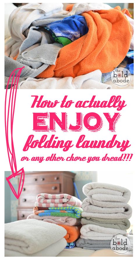 Use this simple little tip to stop procrastinating and enjoy folding laundry... or any other chore you dread!  #laundry #laundrytips #laundryhacks #towels #cleaning #cleaningtips #cleaningtipsandtricks Daily Cleaning Routine, Casa Clean, Stop Procrastinating, Laundry Tips, Routine Tips, Folding Laundry, Deep Cleaning Tips, Daily Cleaning, Laundry Hacks