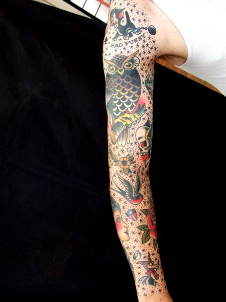 American Traditional Tattoo Sleeve, Old School Tattoo Arm