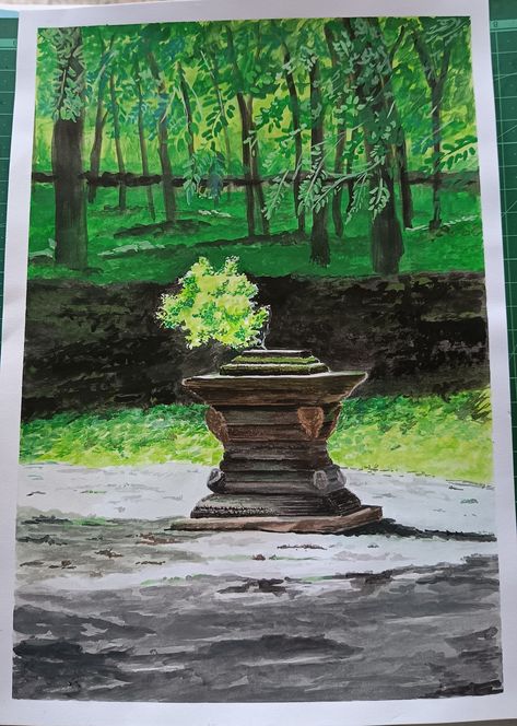 Poster colour painting of Tulsi vrindavan. Tulsi Vrindavan Painting, Vrindavan Painting, Tulsi Vrindavan, Poster Colour Painting, Poster Color Painting, Colour Painting, Poster Colour, Paint Colors, Paintings