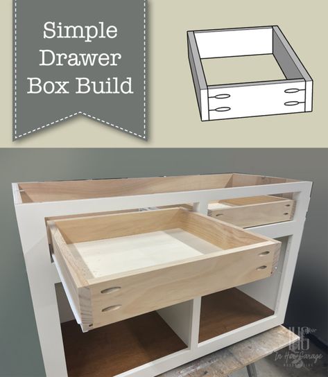 Drawer Box Plans - Pretty Handy Girl Rustic Buffet Tables, Rustic Buffet Table, Rustic Buffet, Mudroom Design, Diy Drawers, Box Building, Wood Pallet Projects, Diy Cabinets, Drawer Box