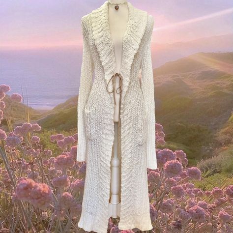 snow fairy knit cardigan ☽༓･*˚⁺‧͙ sweater material,... - Depop Winter Fairy Outfit, Little Top Big Pants, Aesthetic Winter Outfits, Fairy Outfit, Snow Fairy, Winter Fairy, Tv Show Outfits, Fairy Aesthetic, Grunge Fairy