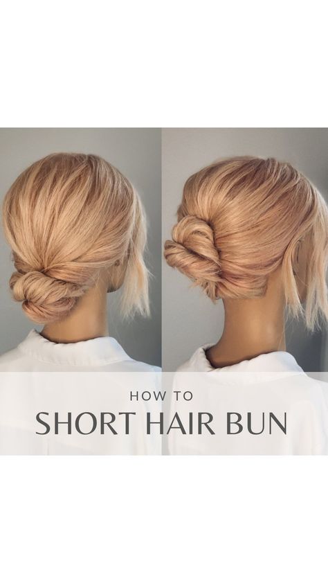 Melbourne Bridal Hairstylist/Educator | ♡ short hair buns ♡   I love creating on shorter hair lengths! Here are two ideas of how to style a short hair bun.   First we have the... | Instagram Style A Short Hair, Soft Low Bun, Short Hair Buns, Short Hairstyling, Fine Hair Updo, Low Bun Wedding Hair, Short Bridal Hair, Short Hair Updo Tutorial, Easy Bun Hairstyles For Long Hair