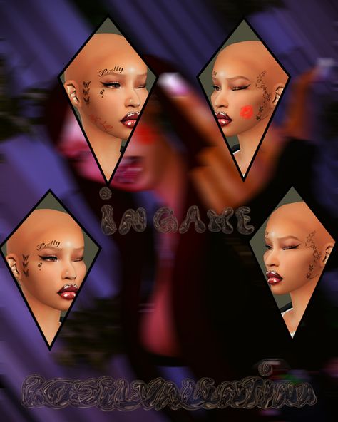 Sims4 Face Tattoo Cc, Sims 4 Cheek Piercing, Sims 4 Mod Tattoo, Face Tats Sims 4 Cc, Sims 4 Cc Women Tattoo, Sims Face Tattoo, Face Tattoo Cc Sims 4, Sims 4 Tattoo Mods, Sims 4 Cc Tats