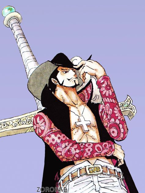 One Piece | Dracule Mihawk One Piece Colored Manga Icon, Dracul Mihawk, Mihawk Dracule, One Piece Colored Manga, Mihawk One Piece, Dracula Mihawk, Cross Guild, One Piece Pfp, Dracule Mihawk