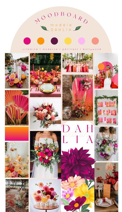 Sunset Wedding Colors, Fuschia Wedding, Jungle Theme Cakes, Prom Corsage And Boutonniere, Wedding Centerpieces Mason Jars, Bright Wedding Colors, Wedding Color Pallet, Bridal Tea Party, February Wedding