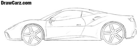 Step by step drawing tutorial on how to draw a Ferrari #drawingtutorial #howtodraw #drawcarz #drawcars #drawingcars #howtodrawcars #drawinglessons #ferrari #sportscar #supercar Ferrari Drawing, Car Drawing Easy, Cars Sketch, Car Outline, Sketch Images, Pencil Sketch Images, Car Drawing, Ferrari Laferrari, Car Design Sketch