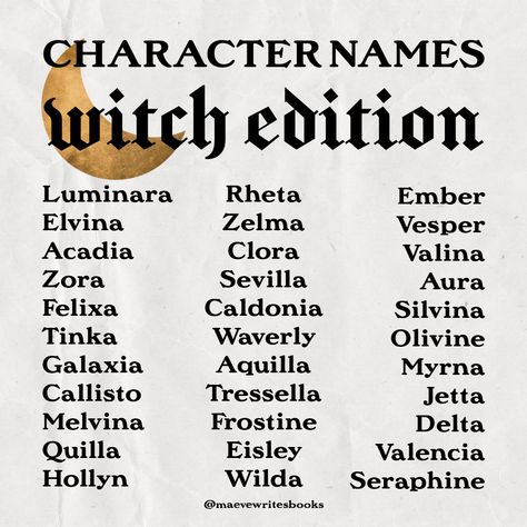 Magic Last Names, Witchy Last Names For Characters, Names For Fictional Towns, Witchy Surnames, Witch Names Ideas Girl, Witchy Store Names, Fey Names, Names That Mean Magic, Witchy Last Names