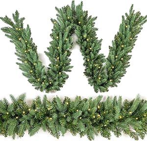 Outdoor Garland With Lights, Pre Lit Christmas Garland, Lighted Garland, Xmas Garland, Outdoor Garland, Pre Lit Garland, Christmas Lights Garland, Fraser Fir, Artificial Christmas Garland