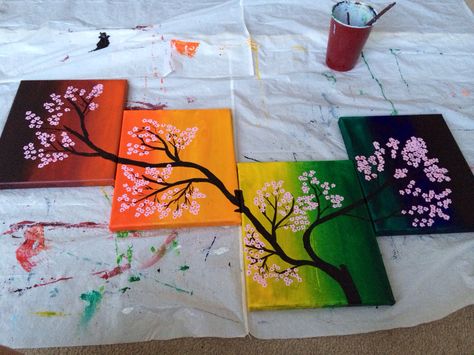 Dual Canvas Painting Ideas, 4 Piece Canvas Painting, 4 Canvas Painting Ideas Wall Decor, 3 Canvas Painting, 4 Piece Canvas Art, Multiple Canvas Paintings, Multi Canvas Painting, Canvas Painting Diy, Interior Paint Colors